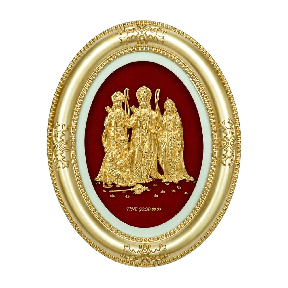 Ovaler Rahmen aus 24 Karat Blattgold mit Ram Darbar